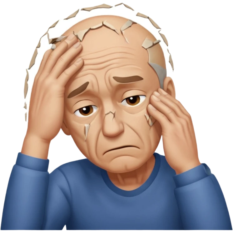 Emoji of a person 🧍‍♂️ looks down with his head and put his hand on his forehead but not just put his and make it look like he smashed that on his forehead emoji