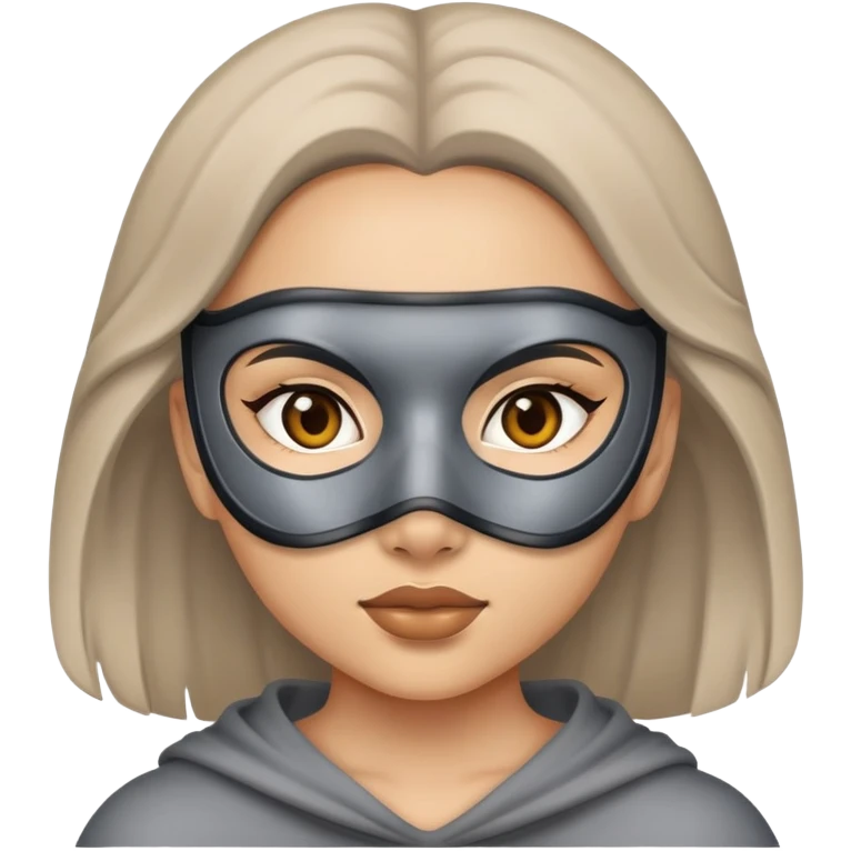 a girl that have gray mask on emoji