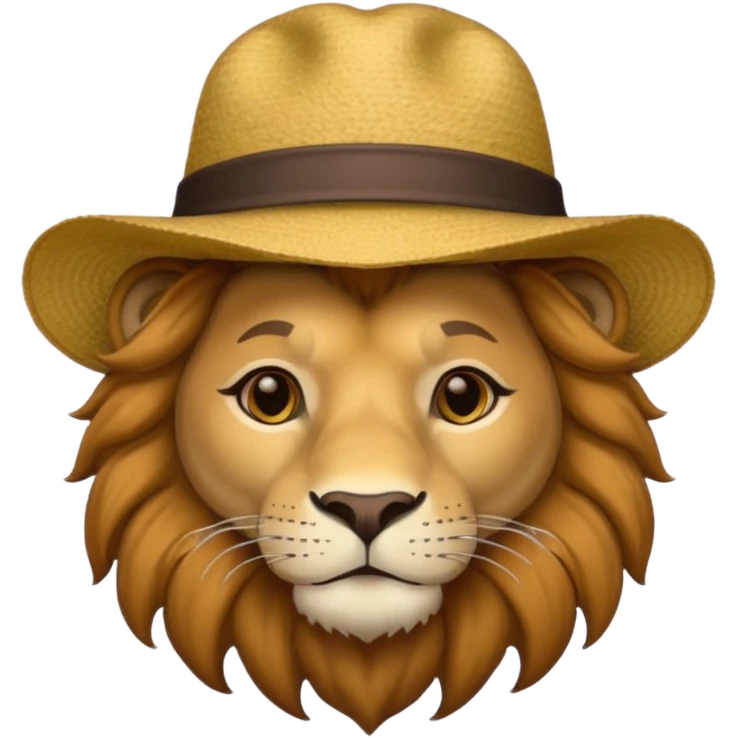 lion wearing hat emoji