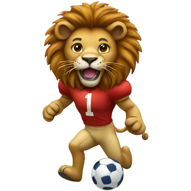 Lion playing football  emoji