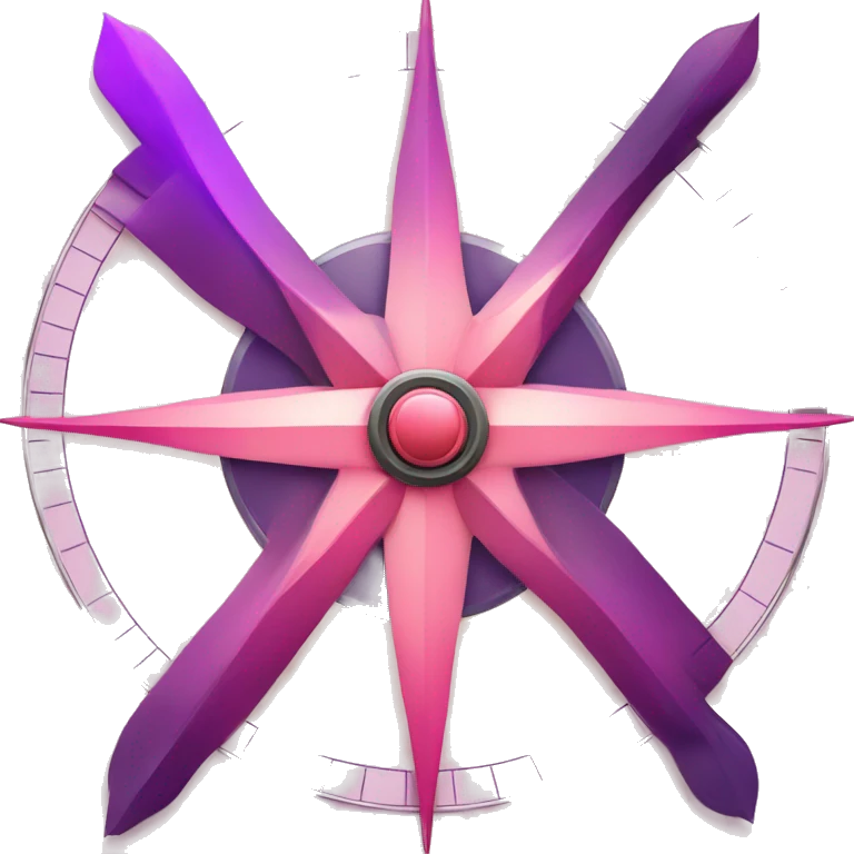 Beautiful modern compass with purple and pink grading emoji