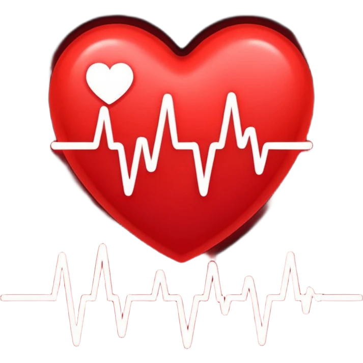 heart rate signal with cute heart shape attached emoji