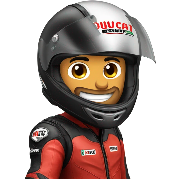 ducati biker saying hello emoji