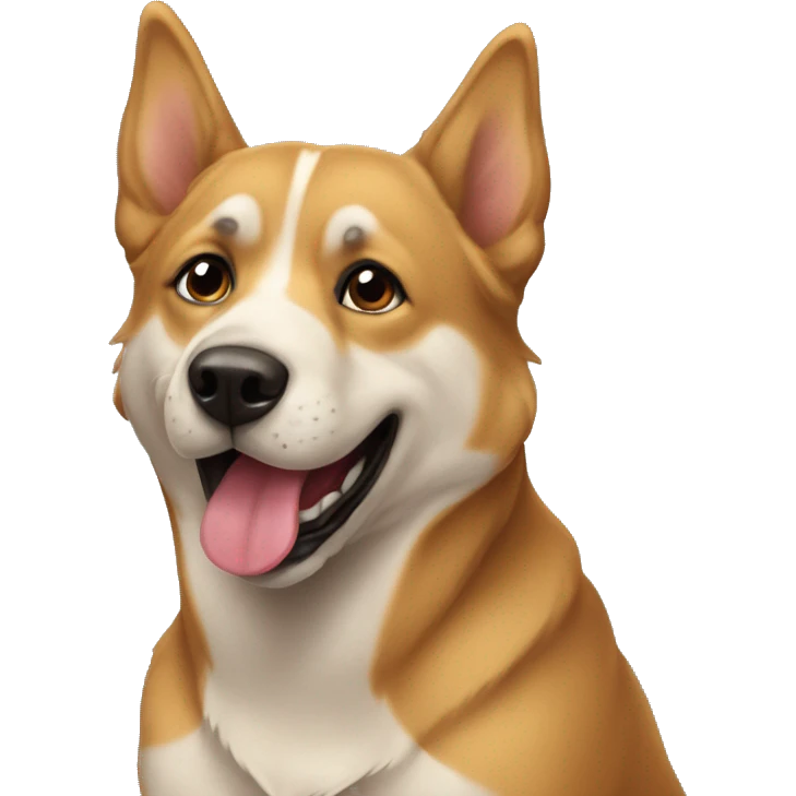 Perro haciendo mewing  emoji