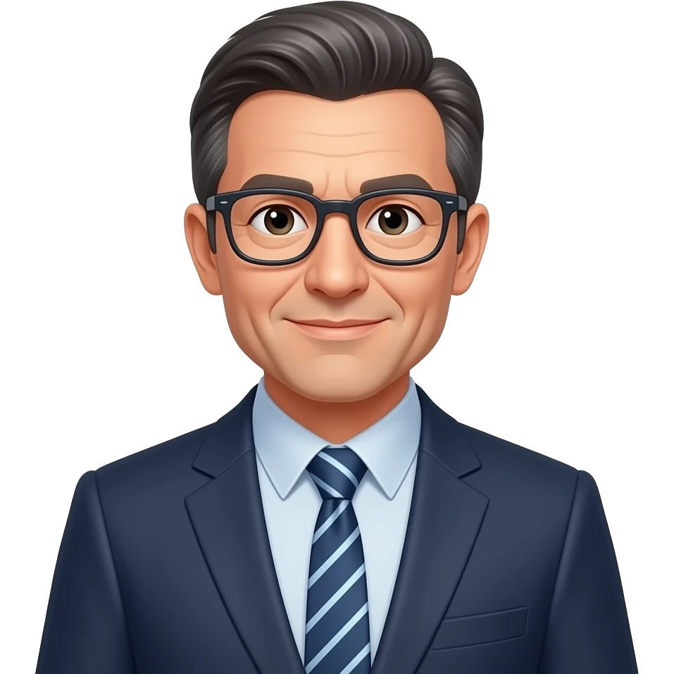 Man, glasses, middle ages, smart, glasses, casual, but proffesional emoji