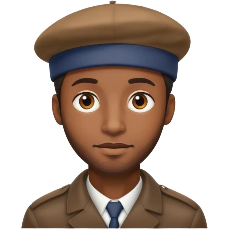 Black man who is French wearing a French hat  emoji