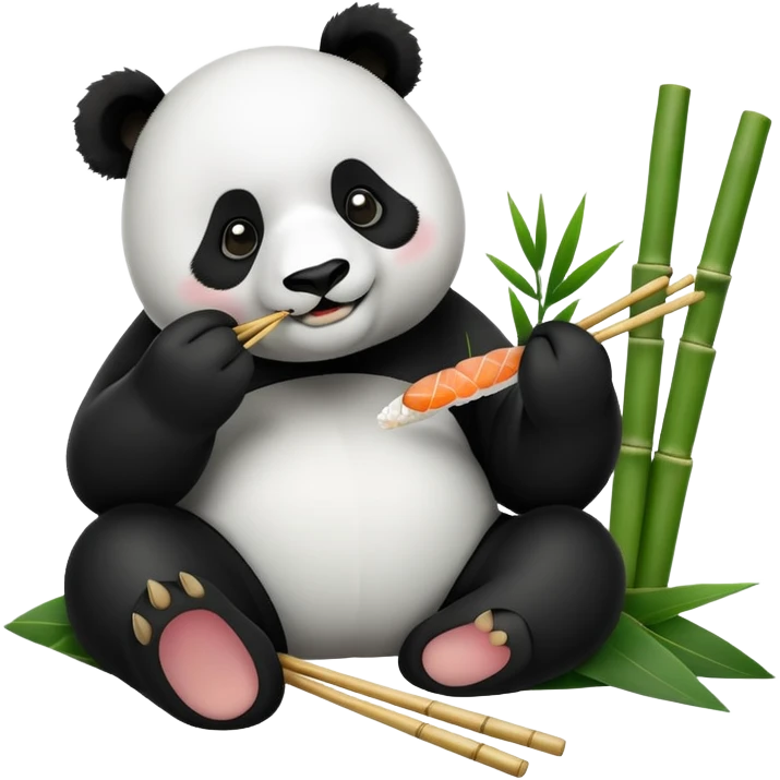 panda eating sushi emoji