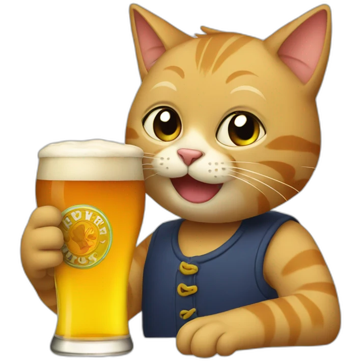 Cat drinking a beer emoji