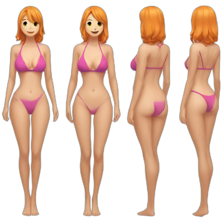 nami full body pawg swimsuit back shot emoji