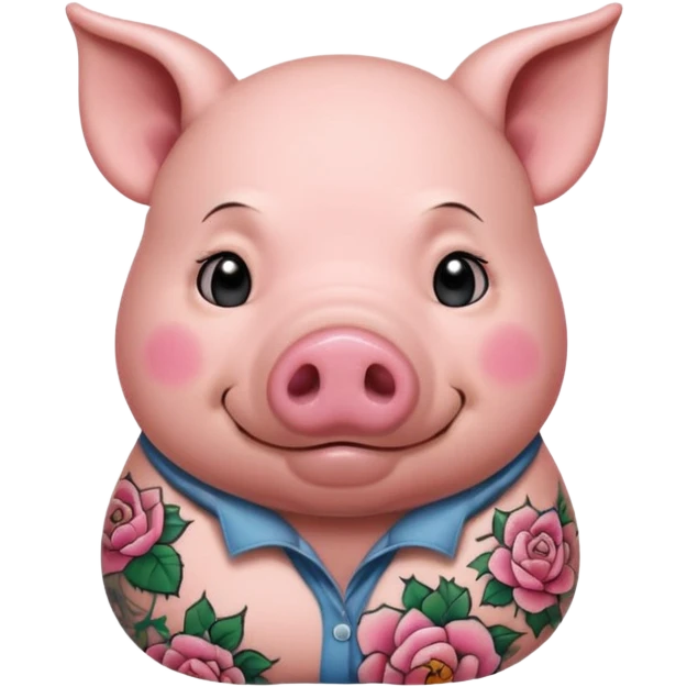 tatoos pig, sleepy emoji