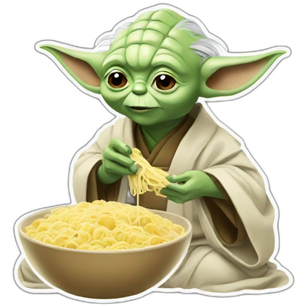 Yoda Eating ramens emoji