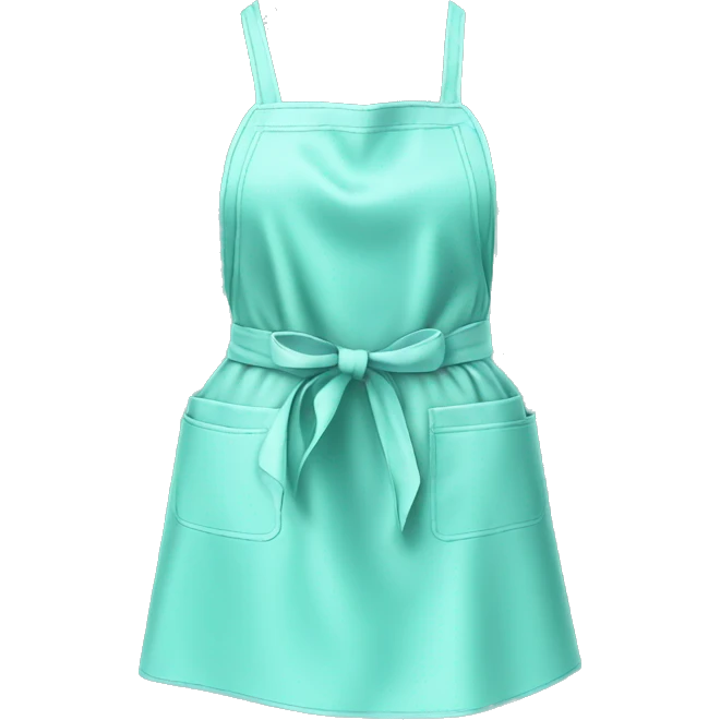 Realistic isolated flat tiffany blue apron tied in the front.  emoji