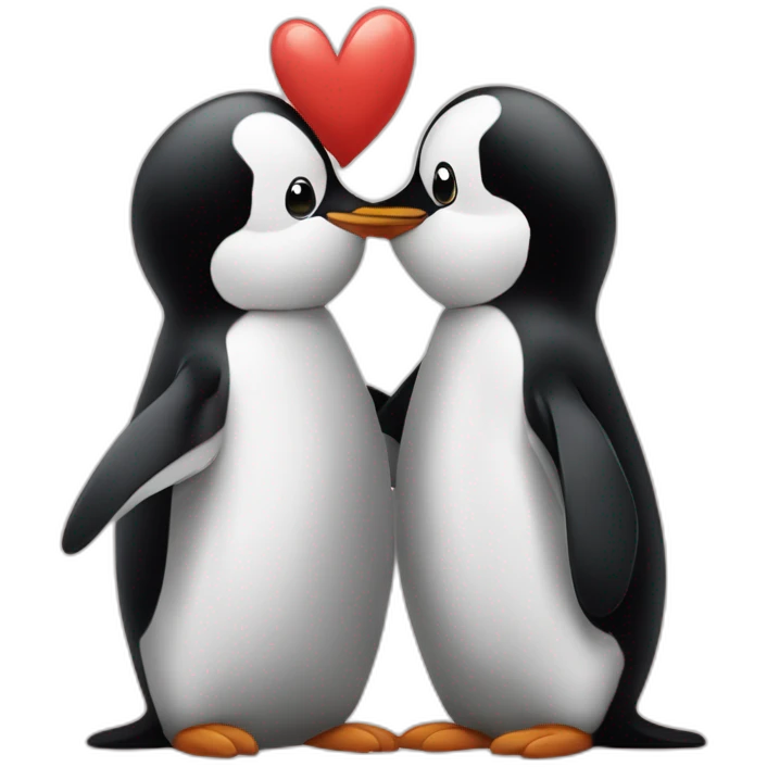 Pingüino lanzando besos emoji