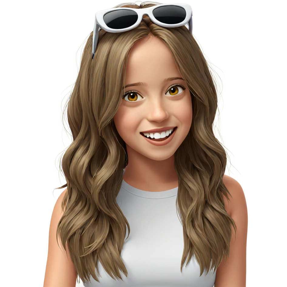 smiling girl with sunglasses emoji