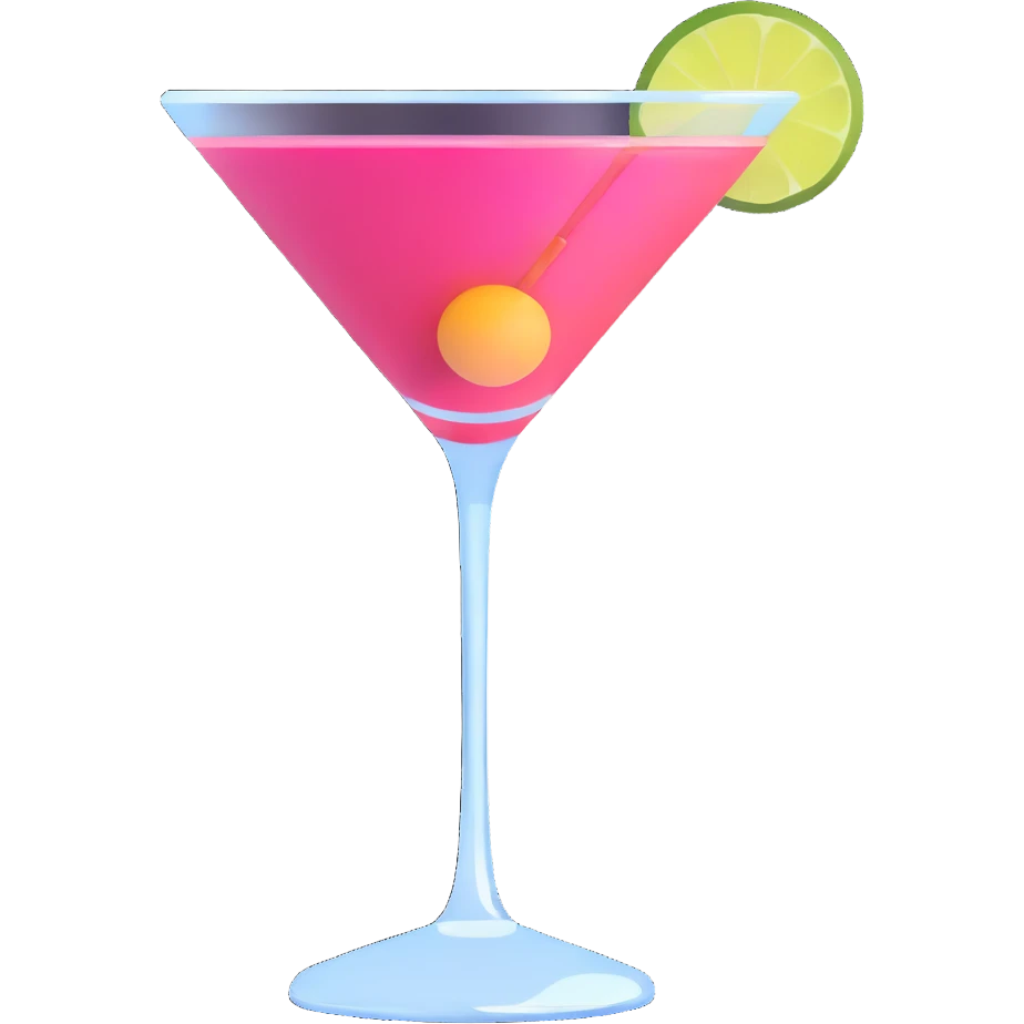 cosmopolitan cocktail in a martini glass emoji