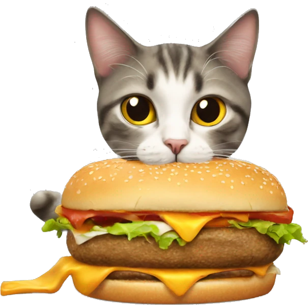 Cat eating cheeseburger  emoji