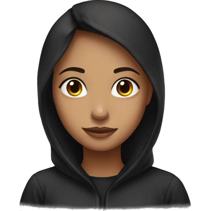 Girl in black pijama at morning  emoji