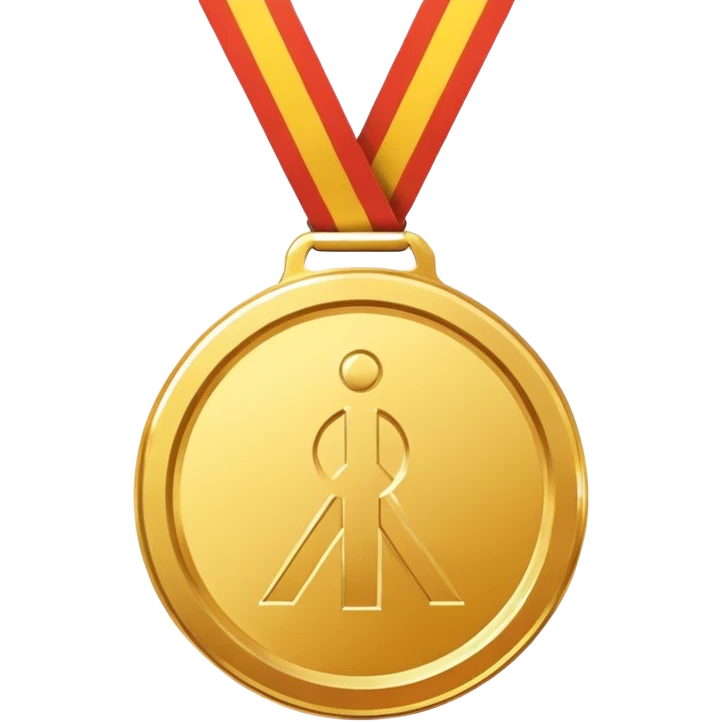 gold medal with a 1 inside emoji