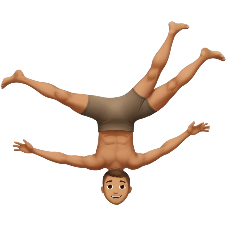 Naked man cartwheel emoji