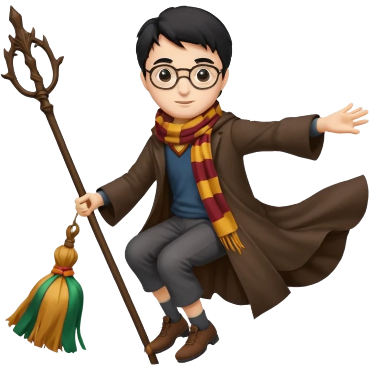 Harry potter riding on a broomstick emoji