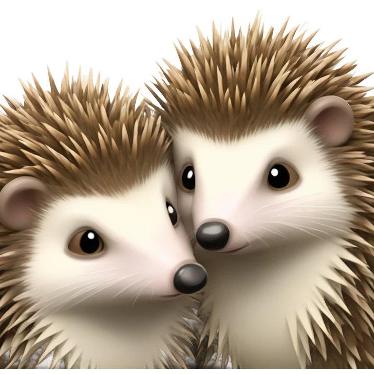 two hedgehogs in love emoji