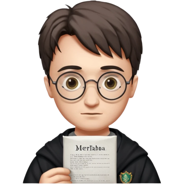 Harran Potter olsun elinde kağıt olsun kağıtta merhaba begüm yazsın emoji