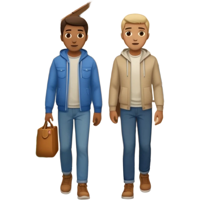 two guys entering at their house emoji