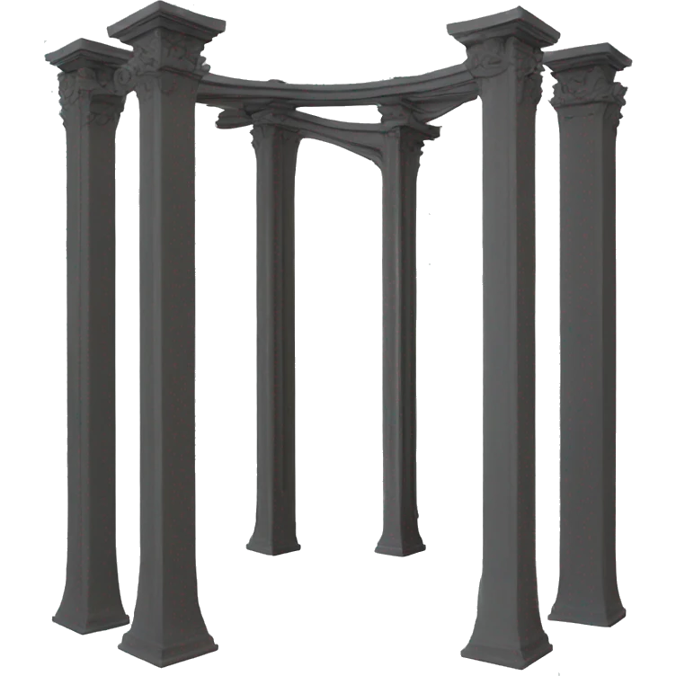 cast iron metal column structure pilar, modern frontal emoji