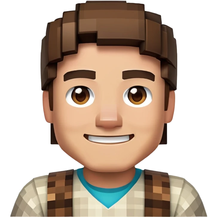 crea un emoji de steve de minecraft solo su cabeza  emoji