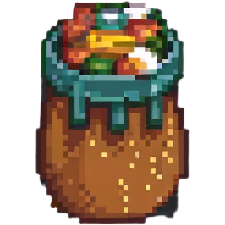 Korean corn dog, pixel art style, retro vibe emoji