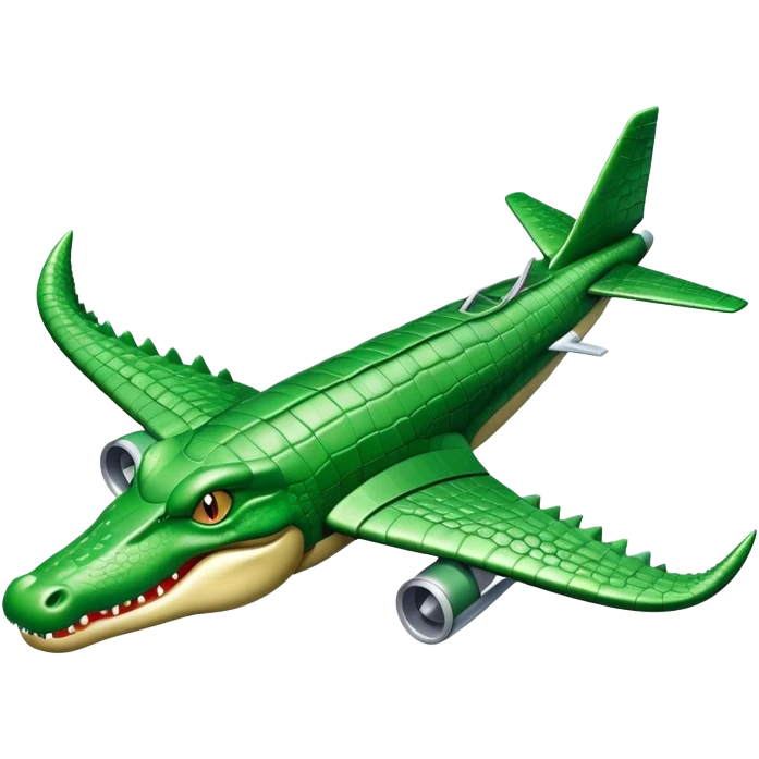 Cocodrilo combinado con un avion emoji