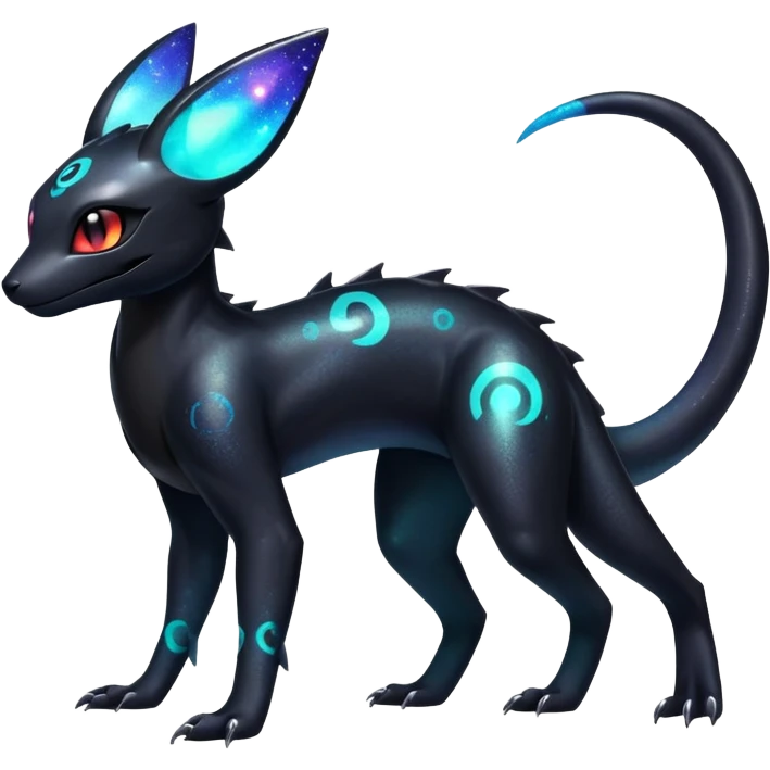 Nebulae Salandit-Umbreon-Fakémon-hybrid-creature (full body)  emoji