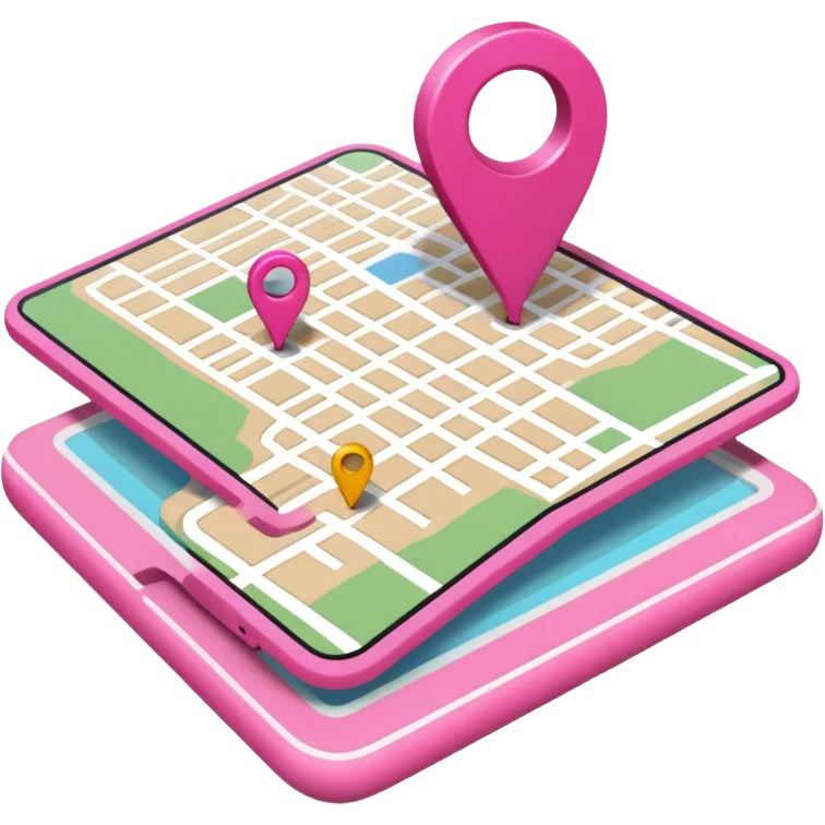 mix pink of a big gps map of the lines emoji