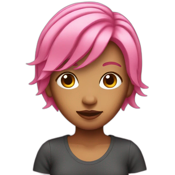 pink hair girl emoji