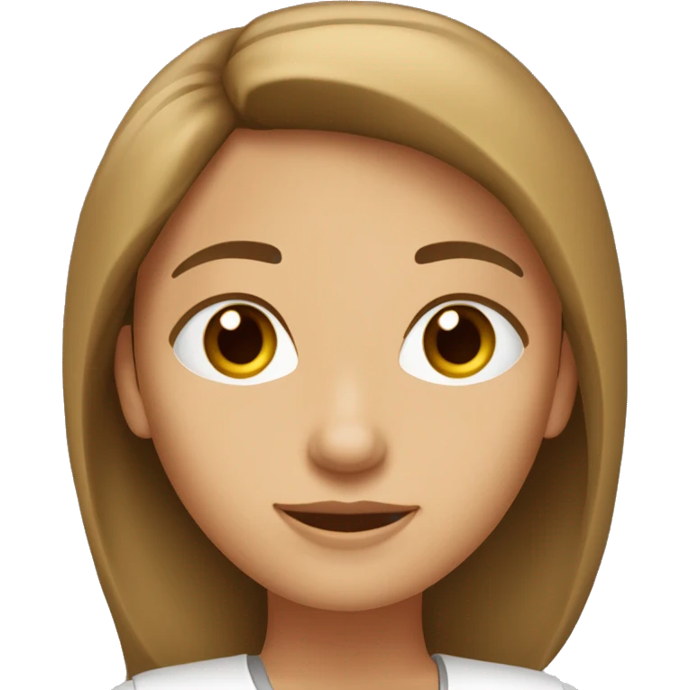 Mujer Blanca con pelo castaño claro y ojos café oscuro emoji
