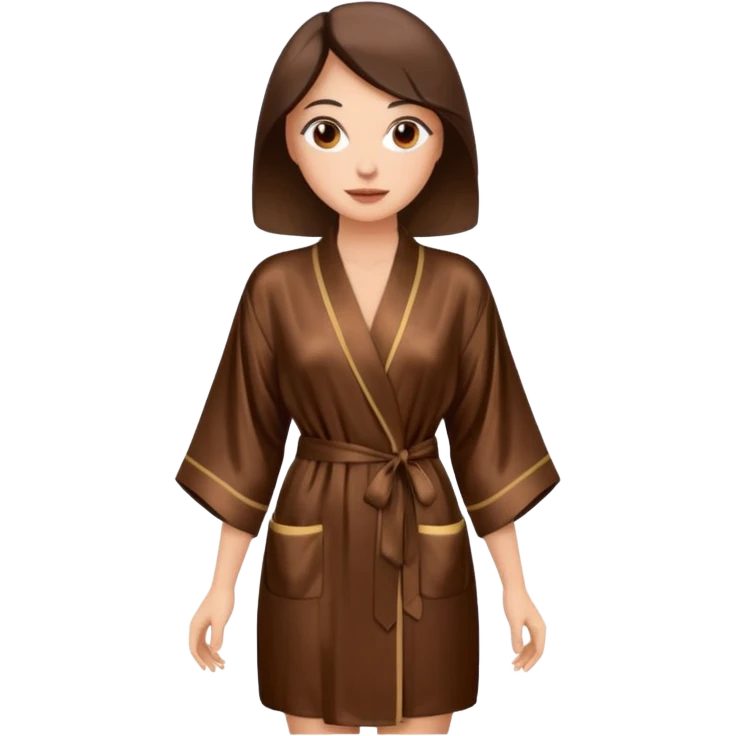 espresso colored silk robe short womens emoji