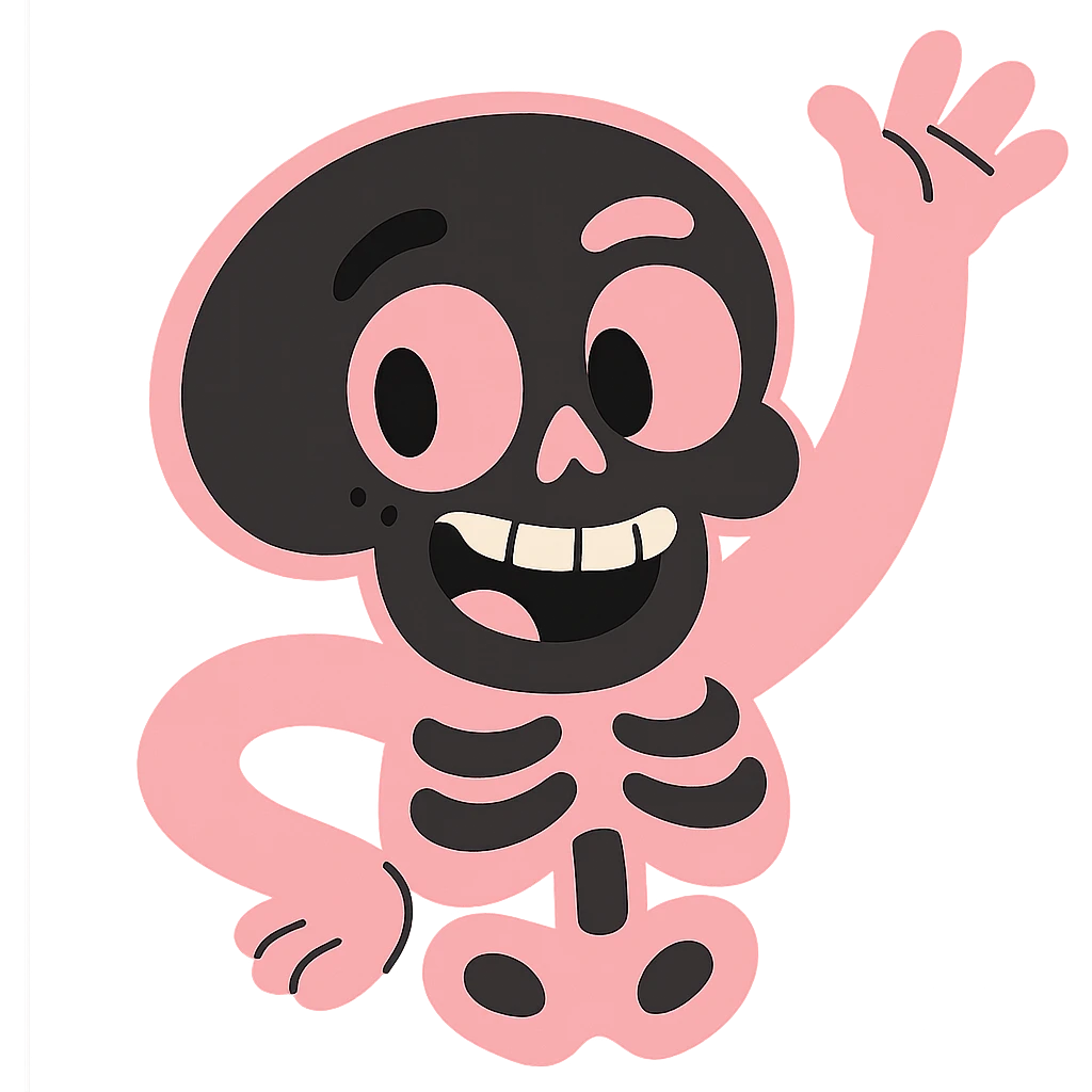 gothic skull, black and pink colors, pastel toon style emoji