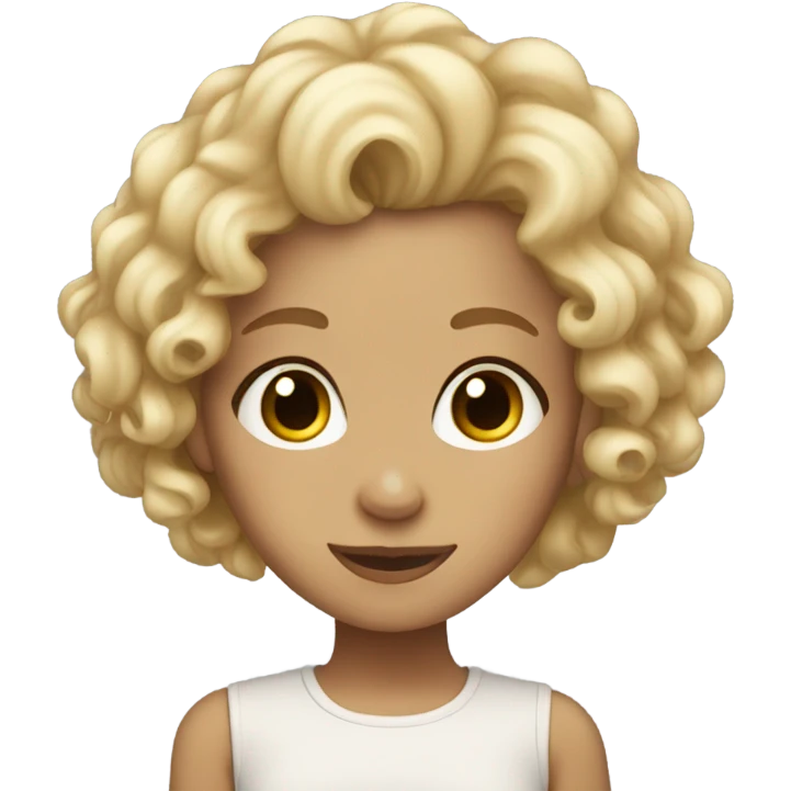 Cute blonde girl with curly hair  emoji