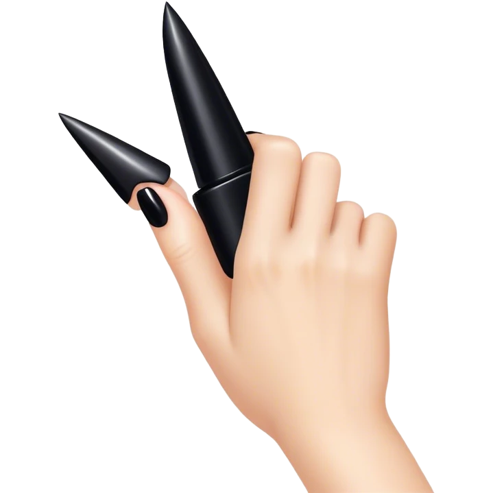 Black stiletto nail one hand  emoji