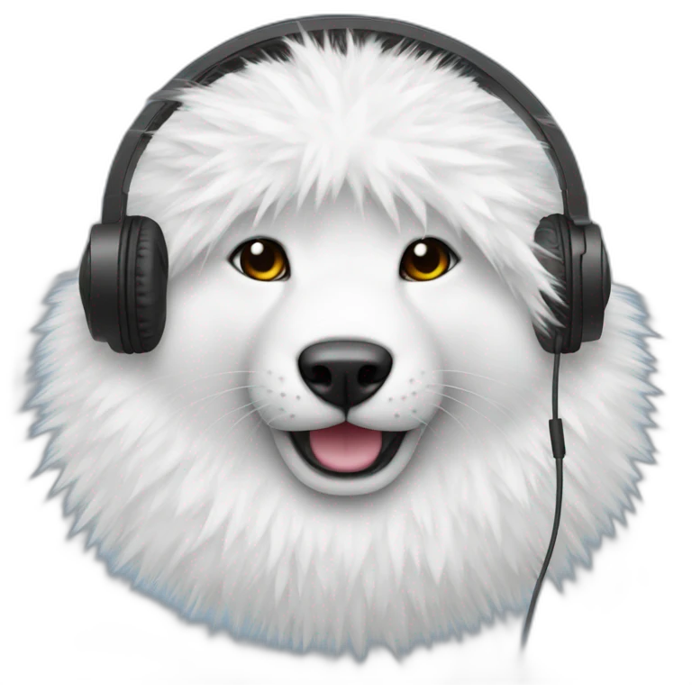 circle white fur with headphone emoji