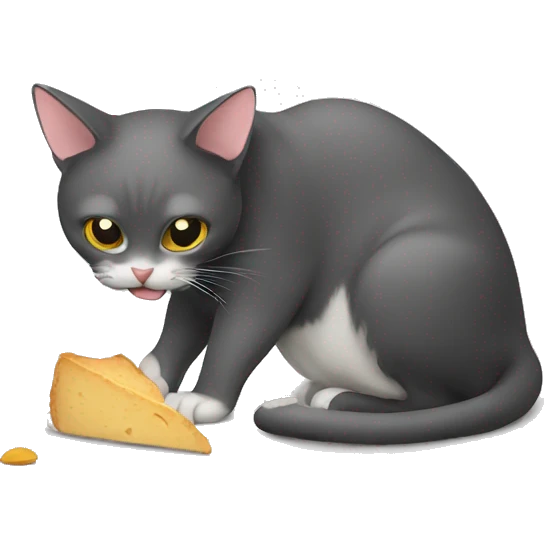 Cat eating a mouse emoji