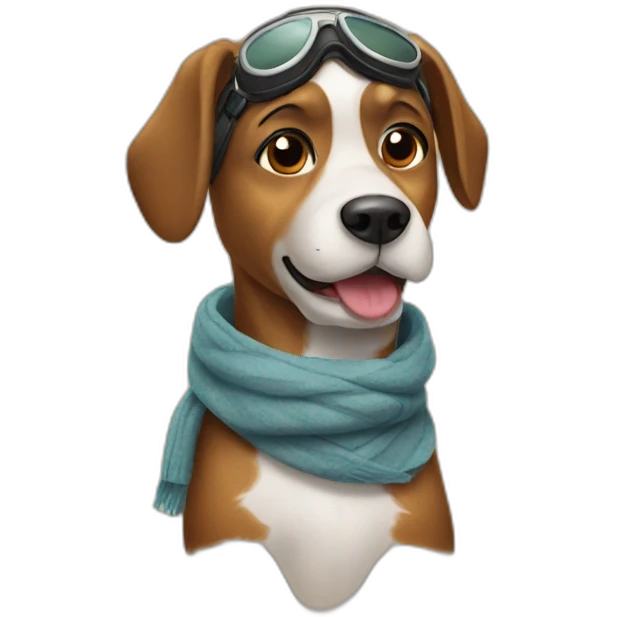 dog pilot with scarf emoji