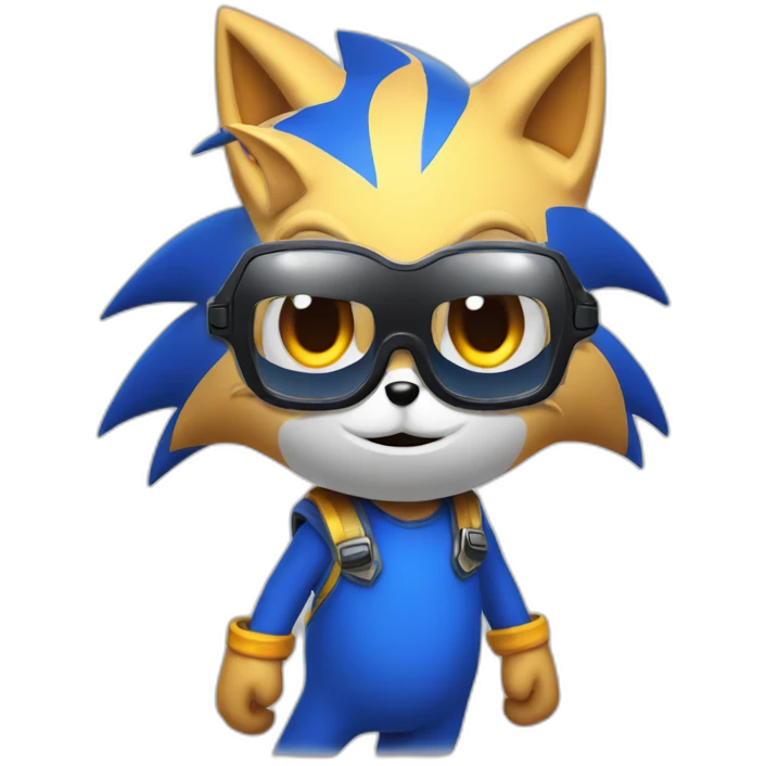 Sonic avec des lunettes gaming emoji