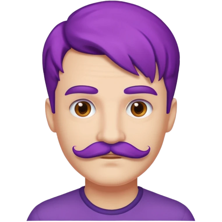 mustached purple haired emoji