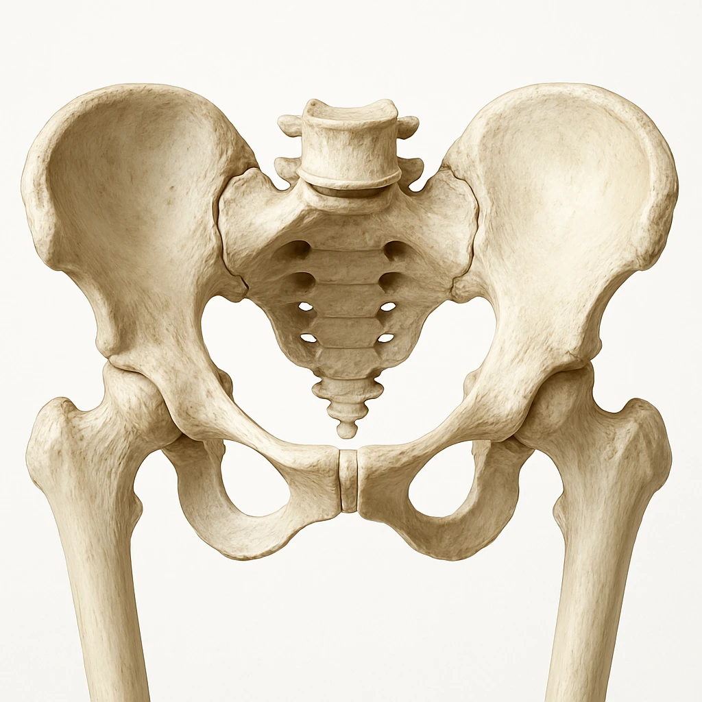 hyperrealistic detailed human pelvic bone, medical style, neutral colors, white background emoji