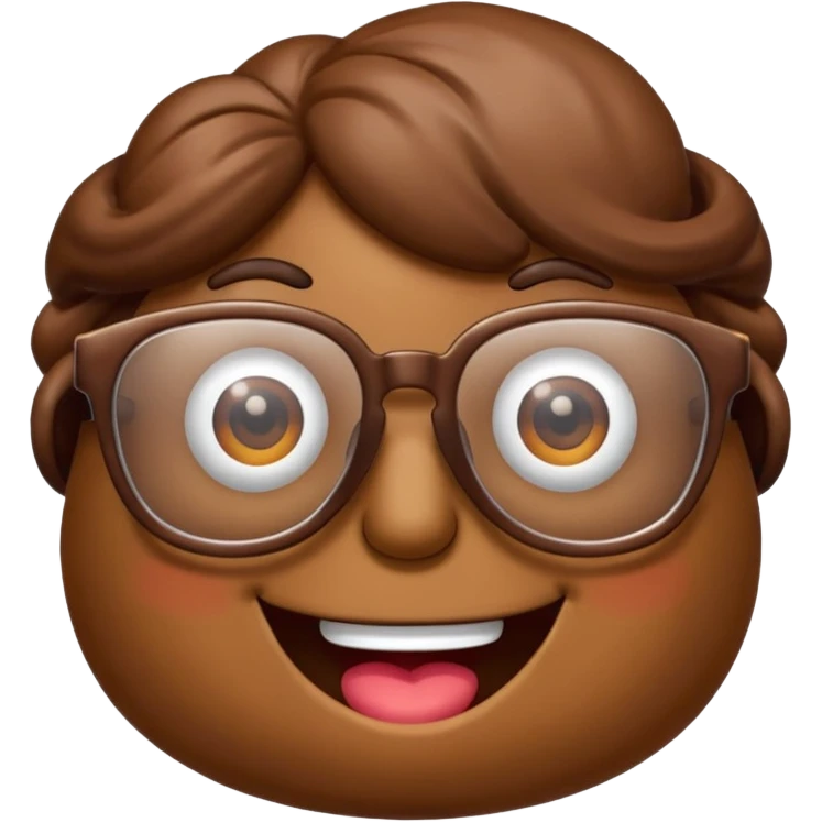 ی ایموجی کاکا سنگی در حال خنده که عینک زده emoji