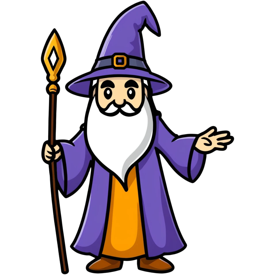 unique wizard cartoon sticker emoji