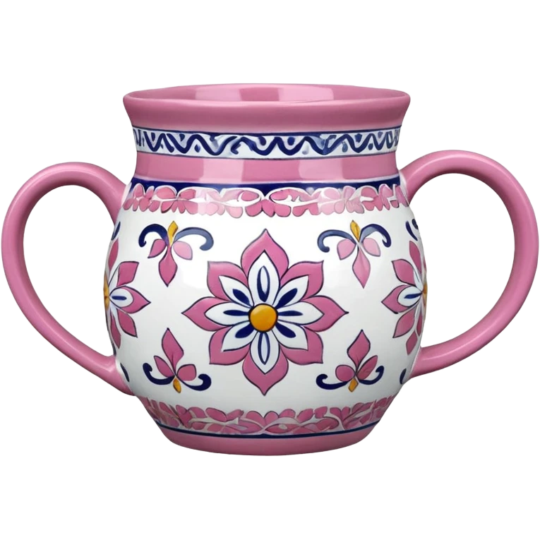 Pink and white Talavera mug  emoji