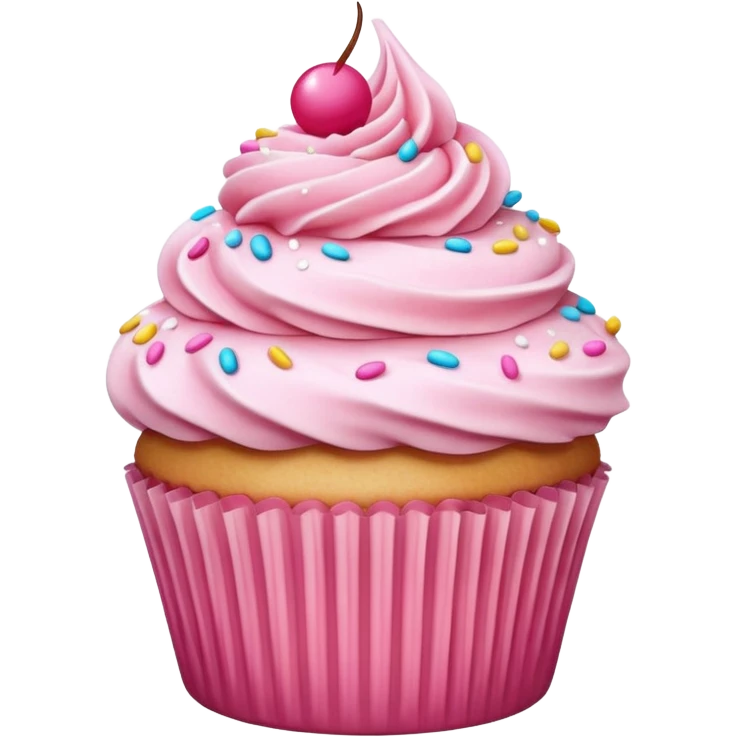 Cupcake with pink icing emoji