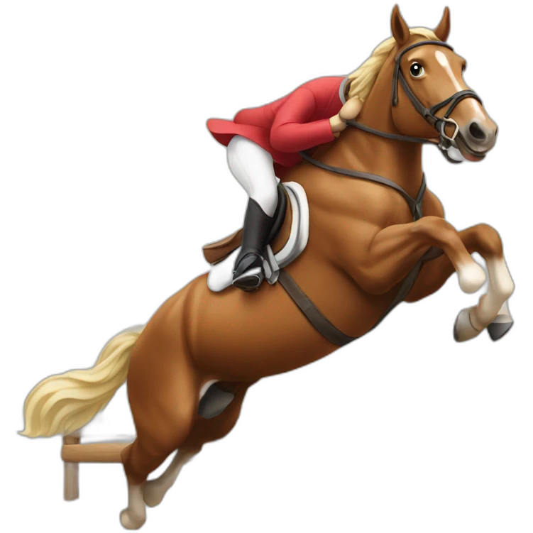 Horse qui saute une obstacle emoji